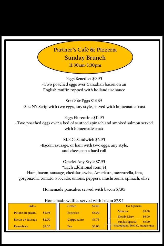 Partners Cafe & Pizzeria - Norwalk, CT menu_pic
