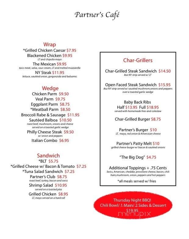 Partners Cafe & Pizzeria - Norwalk, CT menu_pic