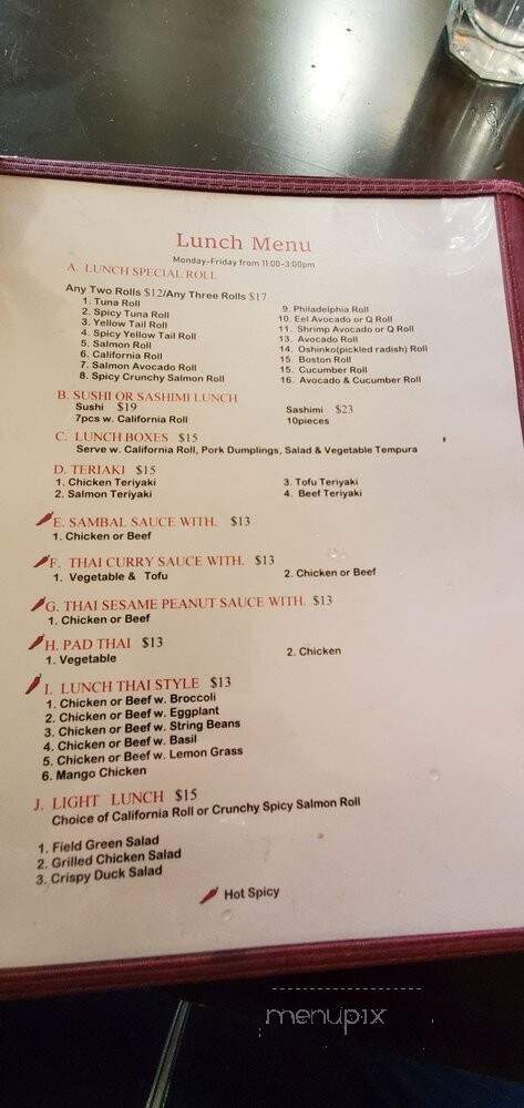Sake Restaurant - Southbury, CT menu_pic