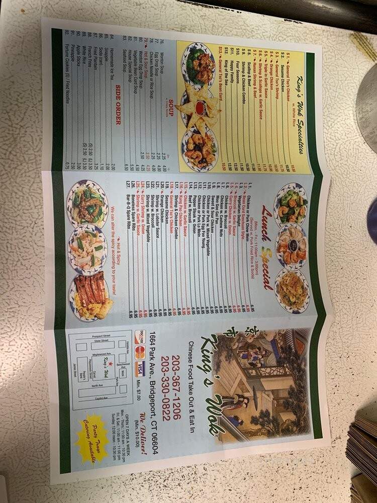 Kings Wok Chinese Restaurant - Bridgeport, CT menu_pic