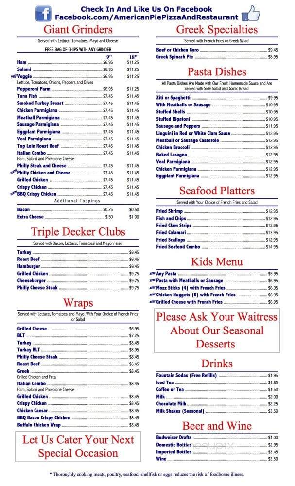 American Pie Pizza & Restaurant - Naugatuck, CT menu_pic