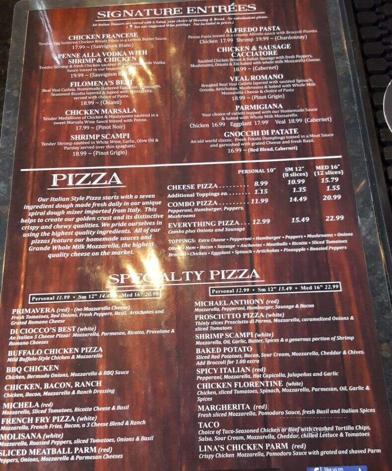 Filomena's Pizzeria - Manchester, CT