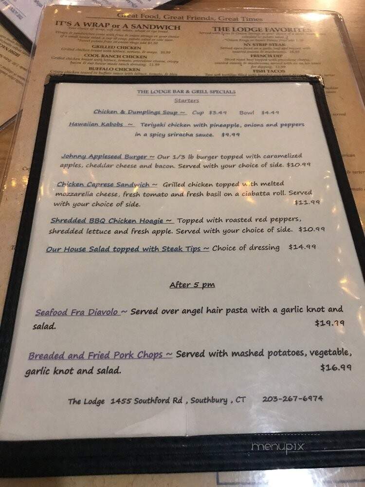 Lodge - Southbury, CT menu_pic