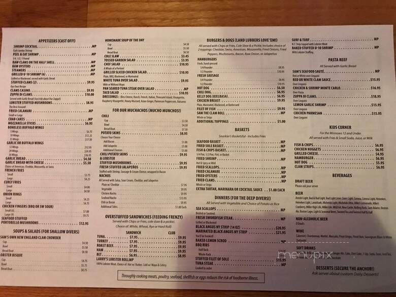 Sam Clam's 2 Go - Plantsville, CT menu_pic