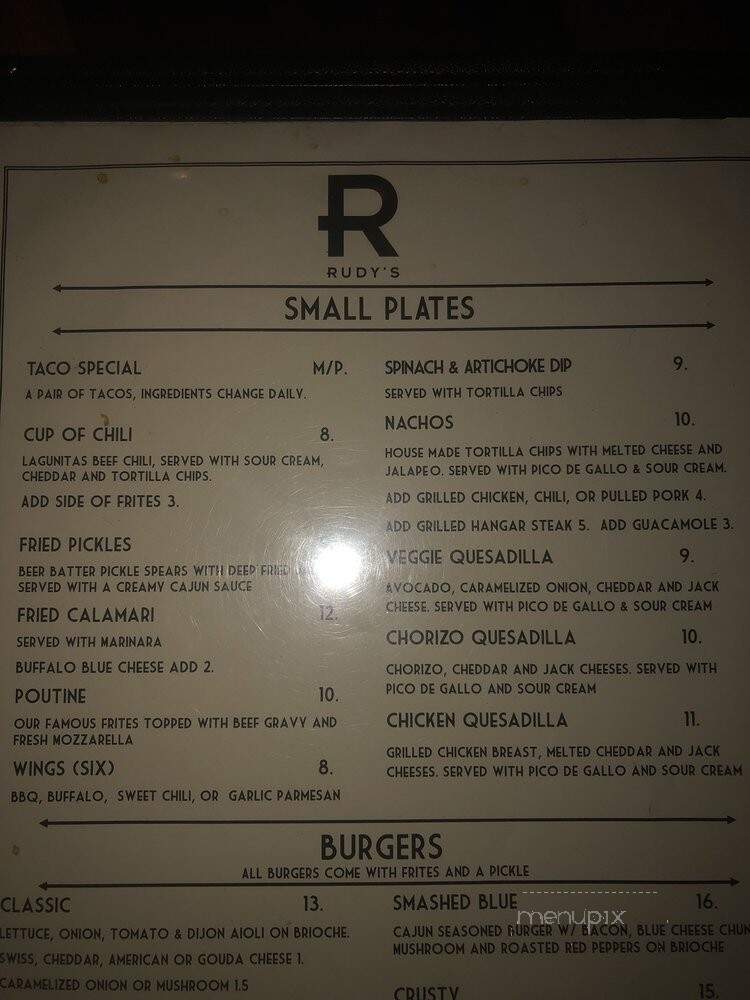 Rudy's Restaurant - New Haven, CT menu_pic