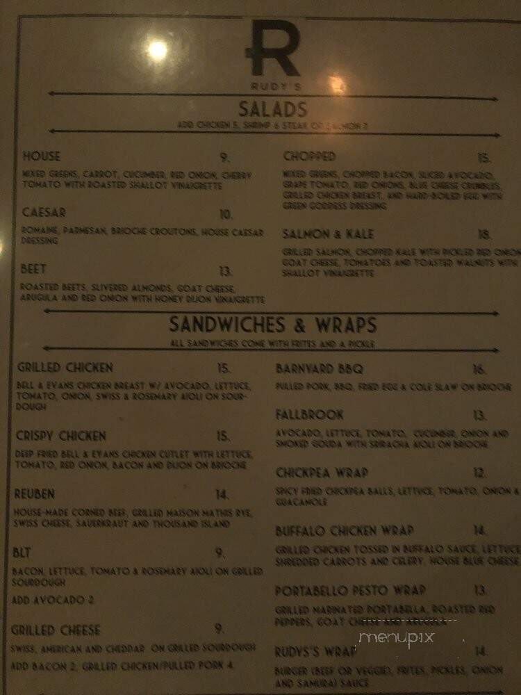 Rudy's Restaurant - New Haven, CT menu_pic