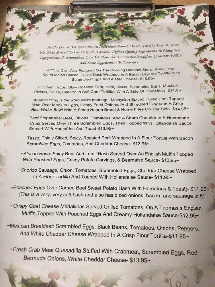Corner - Milford, CT menu_pic