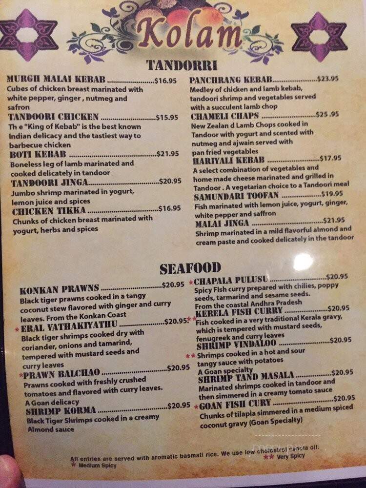 Kolam Restaurant - Newtown, CT menu_pic
