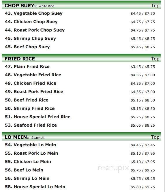 Sun Hing Restaurant - Waterbury, CT menu_pic