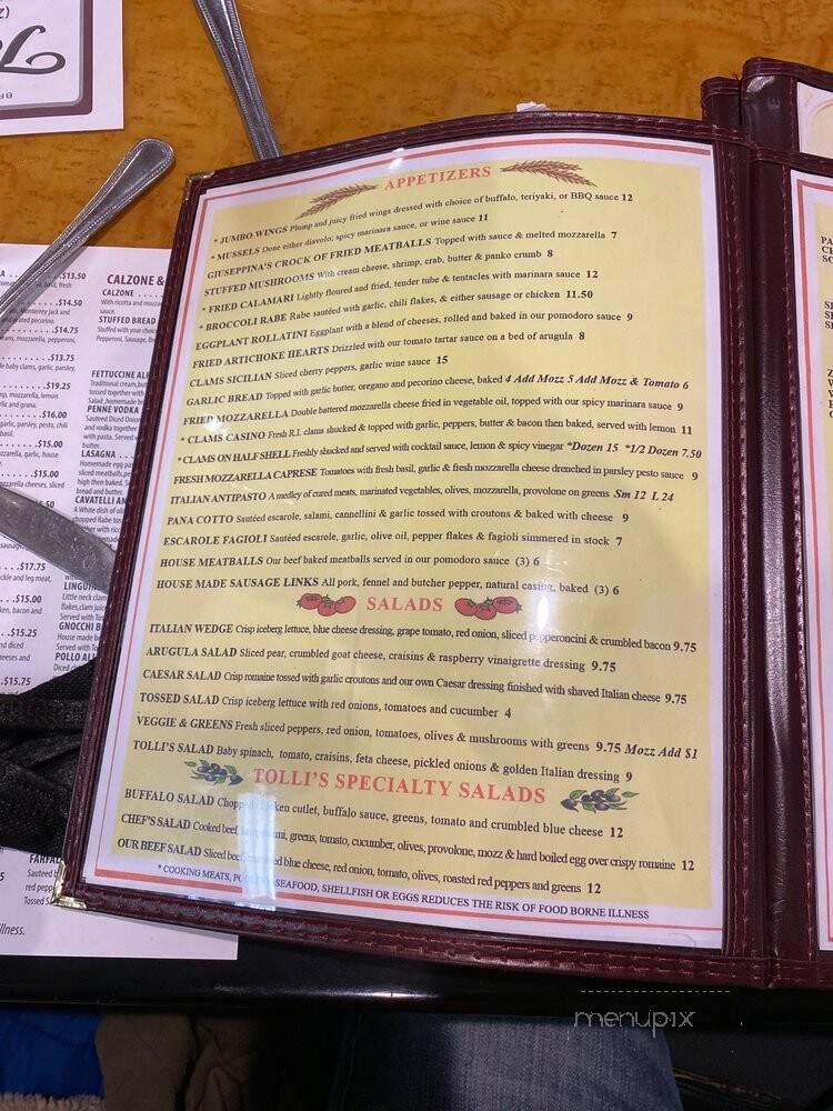 Tolli's Apizza - East Haven, CT menu_pic