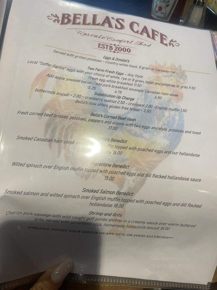 Bella Rosa's Cafe - New Haven, CT menu_pic