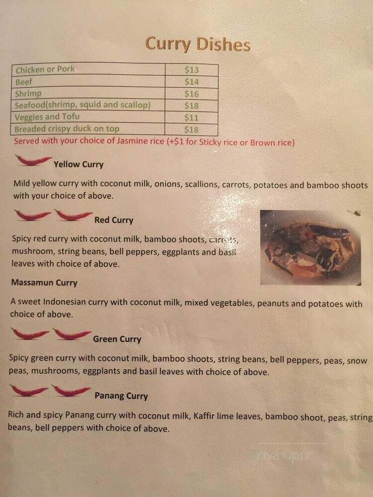 Green Papaya Thai Restaurant - Canton, CT menu_pic