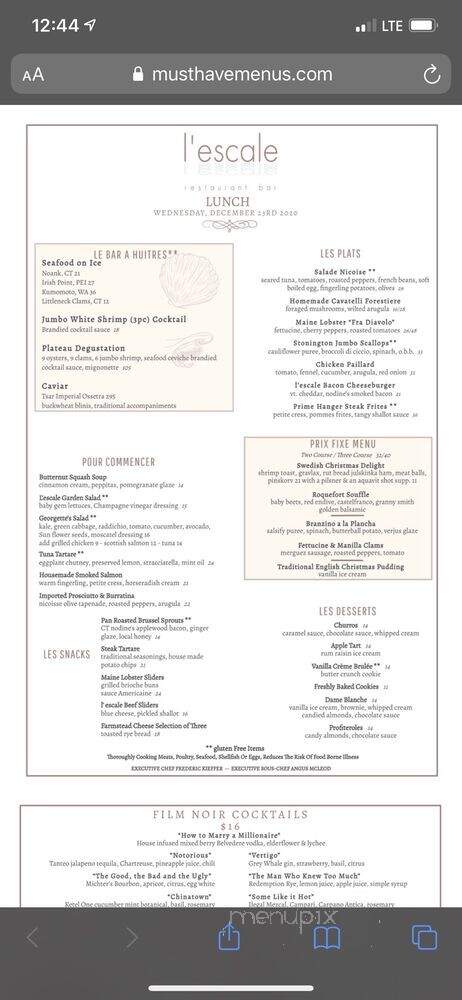 L'Escale - Greenwich, CT menu_pic