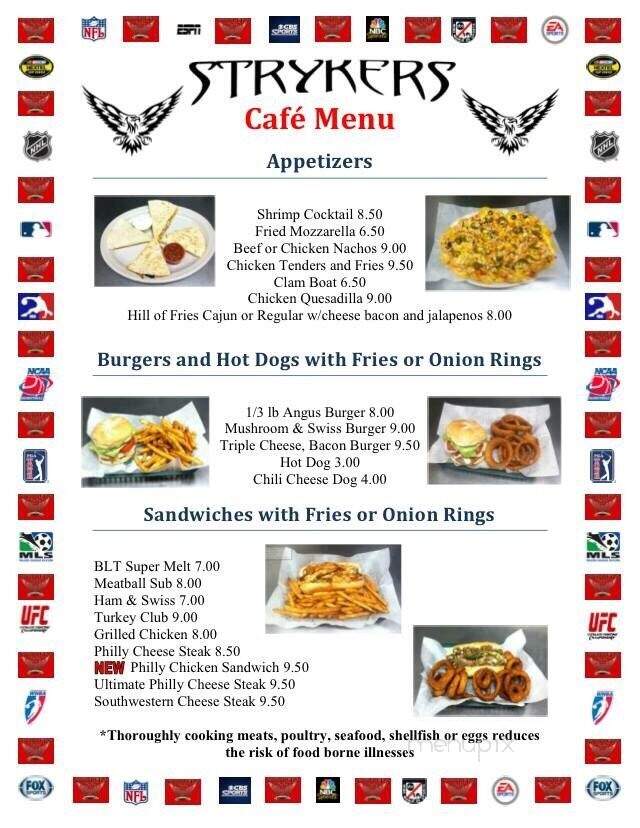 Stryker's Cafe - Berlin, CT menu_pic