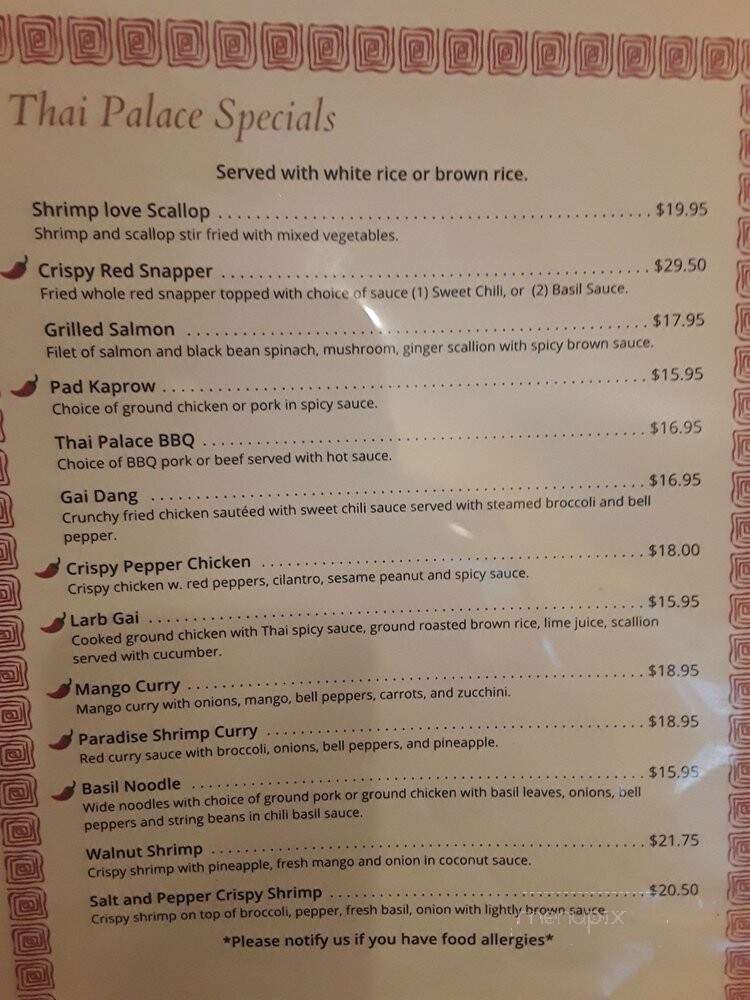 Thai Palace - Bloomfield, CT menu_pic