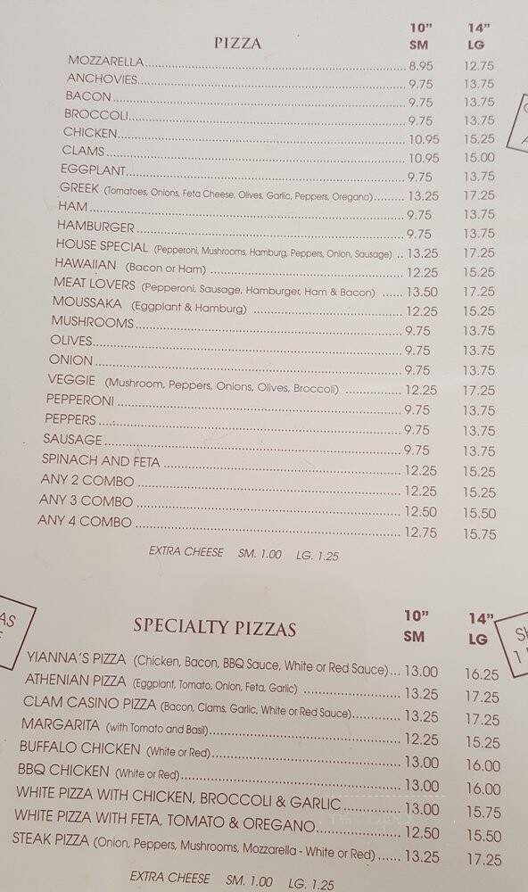 Teddy's Old Lyme Pizza Palace - Old Lyme, CT menu_pic