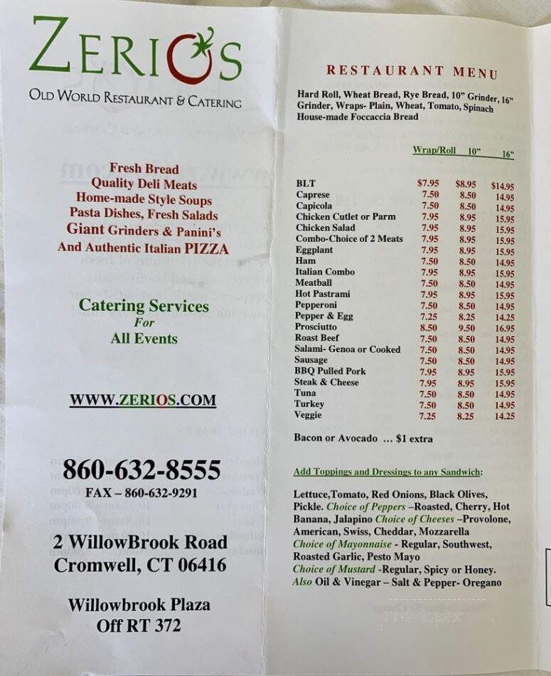 Zerio's Old World Restaurant - Cromwell, CT