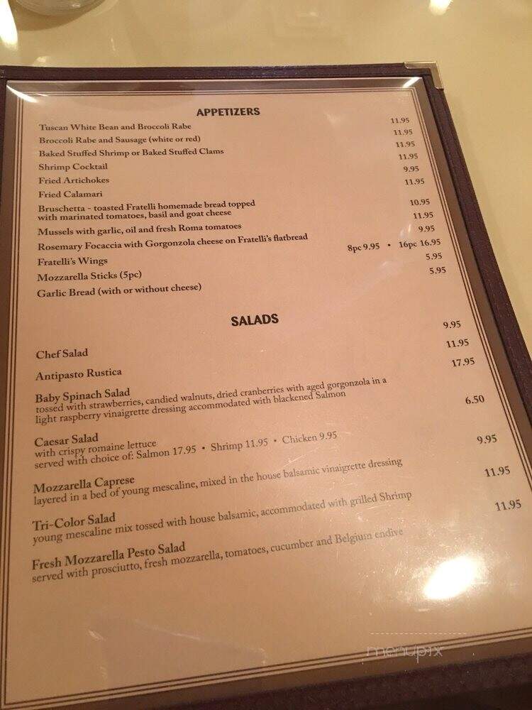 Fratelli's Pizzaria Restaurant - Wallingford, CT menu_pic