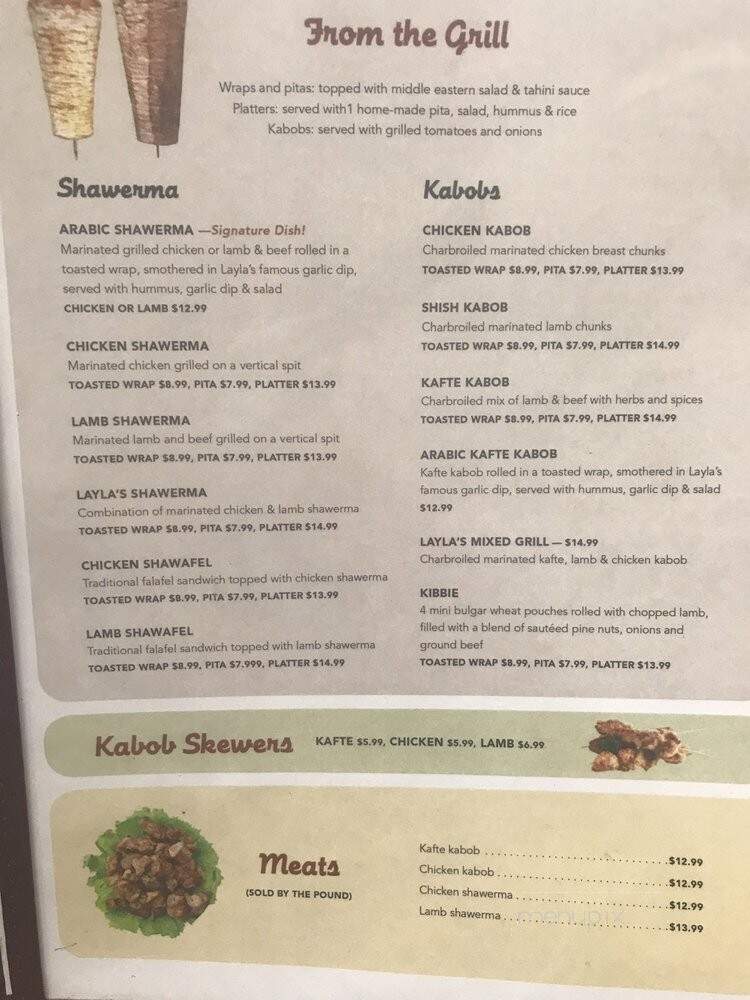 Layla's Falafel - Fairfield, CT menu_pic