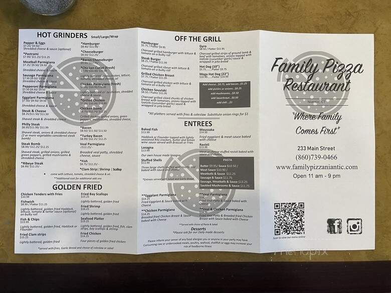 Family Pizza Restaurant - Niantic, CT