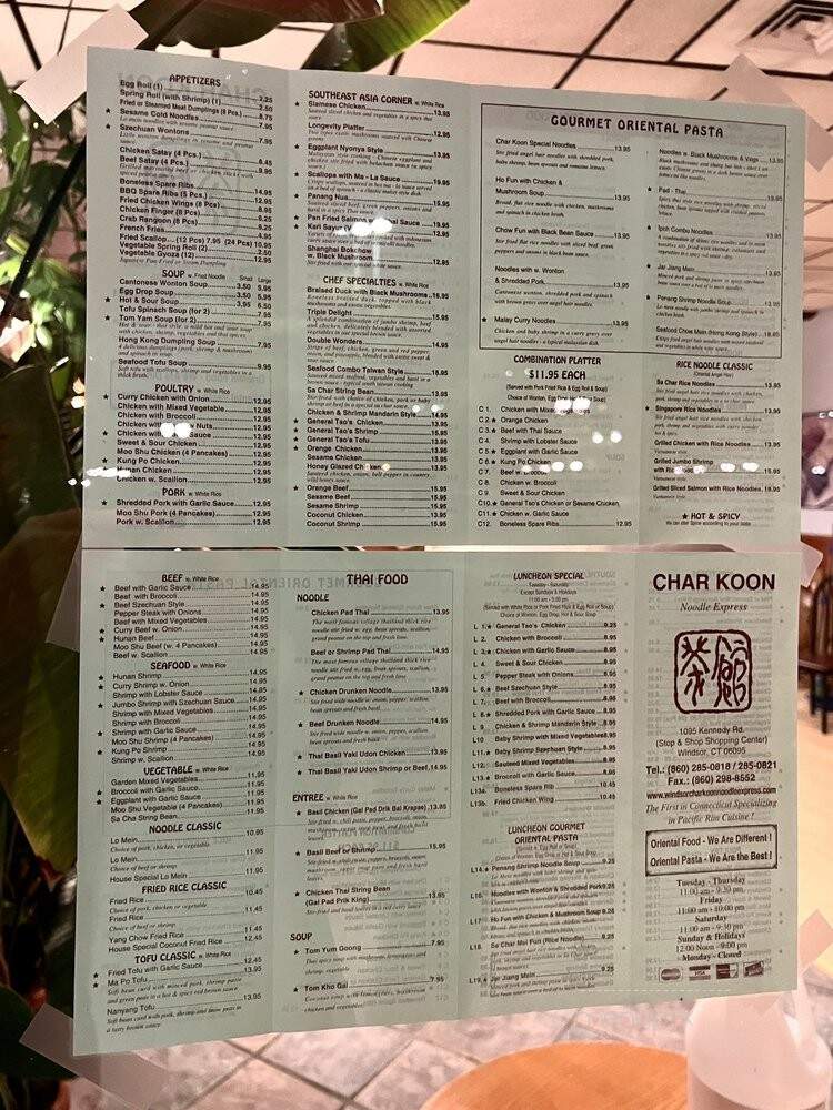 Char Koon Noodle Express - Windsor, CT menu_pic