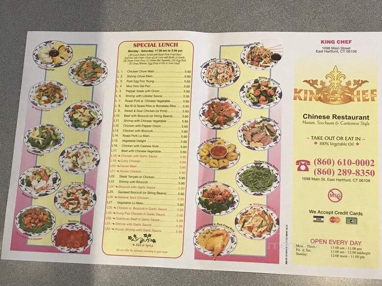 King Chef Chinese Restaurant - East Hartford, CT menu_pic