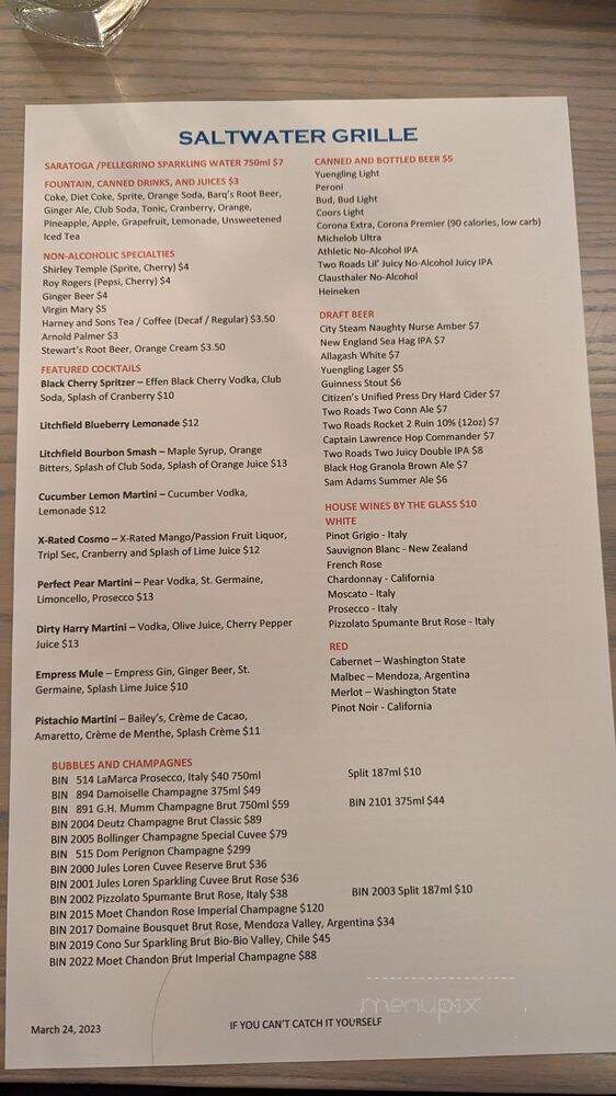 Litchfield Salt Water Grille - Litchfield, CT menu_pic