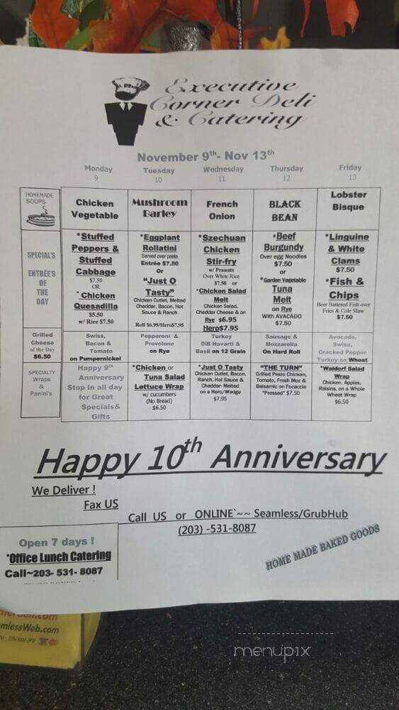 Executive Corner Deli - Greenwich, CT menu_pic
