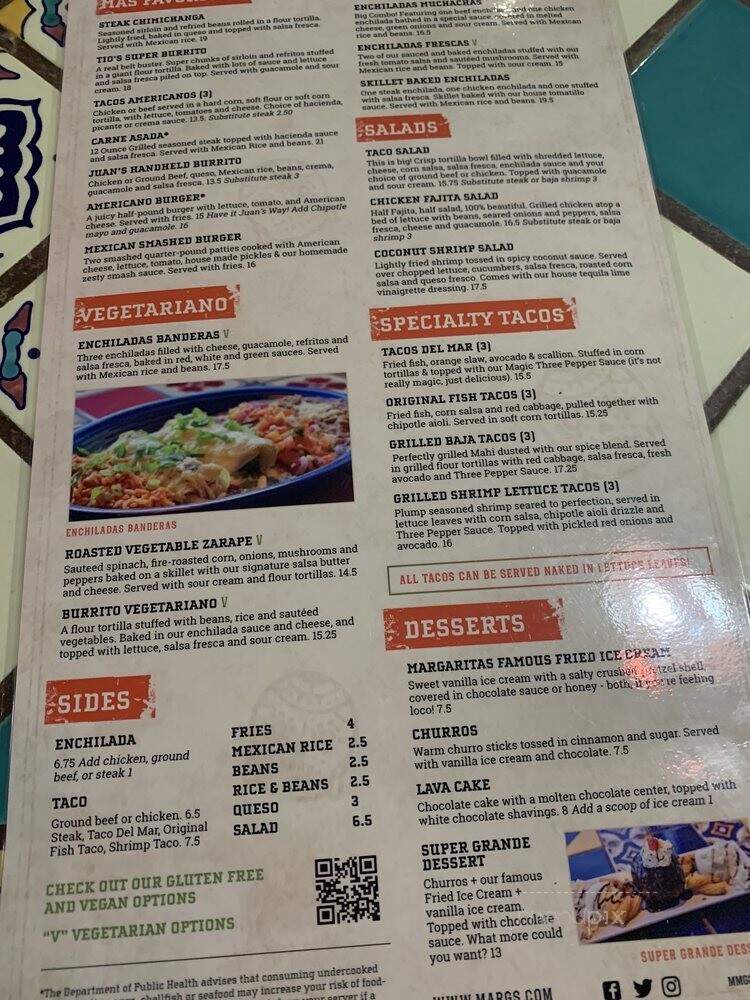 Margaritas Mexican Restaurant - Mystic, CT menu_pic