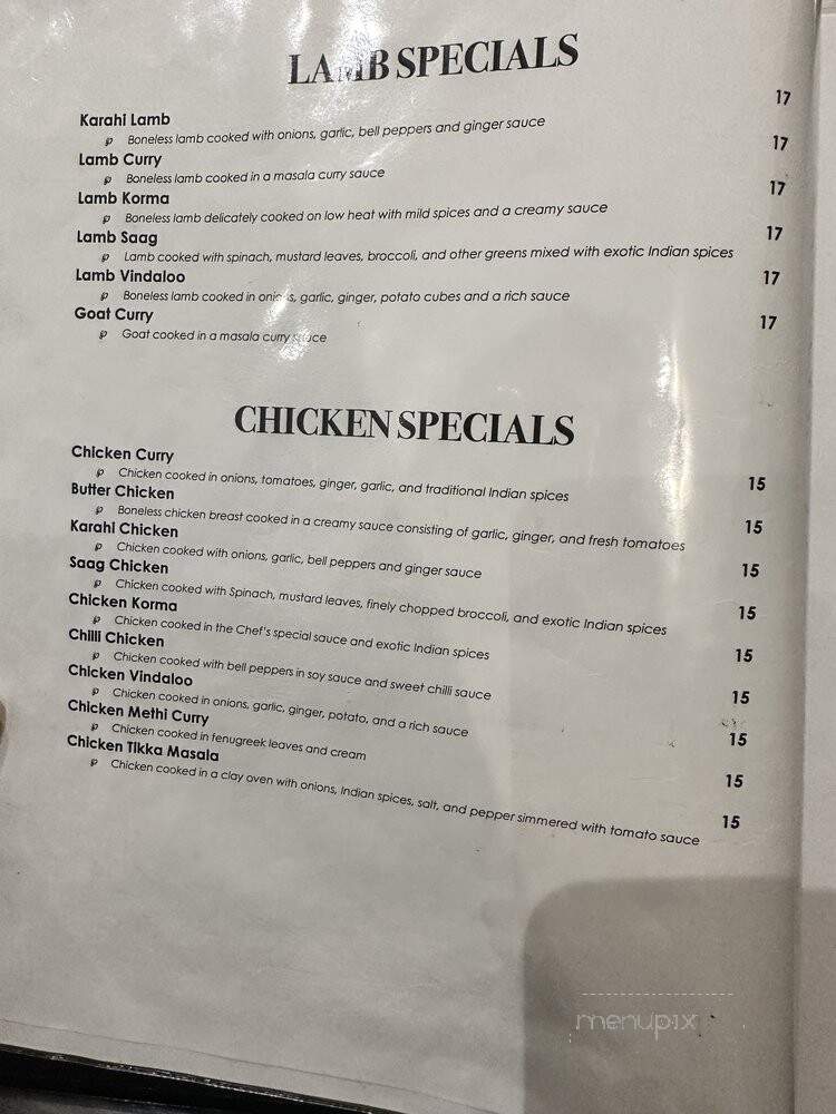 Navraj Sweets & Restaurant - Surrey, BC menu_pic