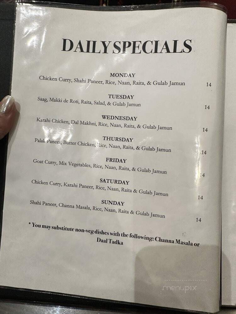 Navraj Sweets & Restaurant - Surrey, BC menu_pic