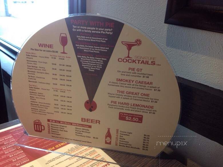 Pie Wood Fired Pizza Joint - Barrie, ON menu_pic