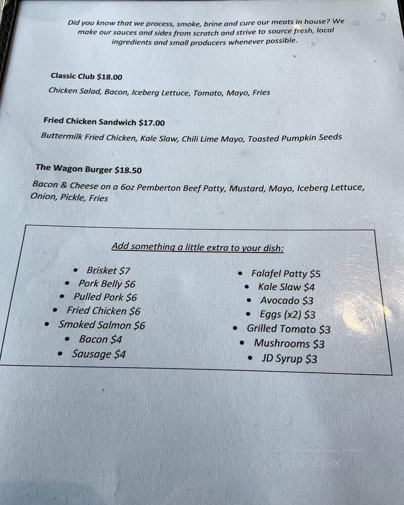 The Red Wagon - Vancouver, BC menu_pic