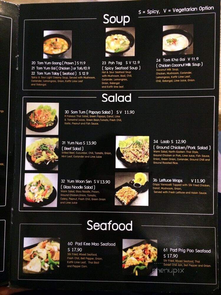Bai Bua Thai Cuisine - Vancouver, BC menu_pic