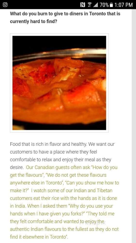 Glory Of India Roti Cuisine - Toronto, ON menu_pic