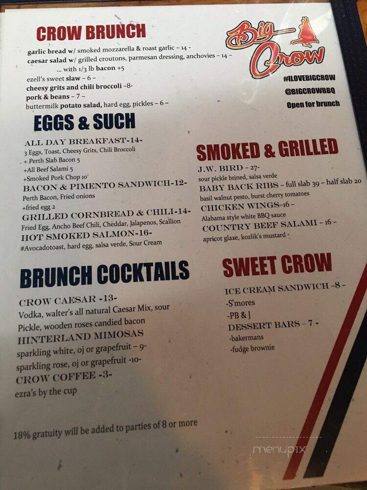 Big Crow - Toronto, ON menu_pic