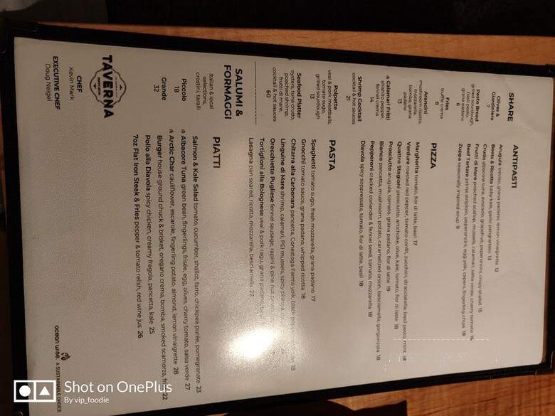 Taverna Mercatto - Toronto, ON menu_pic