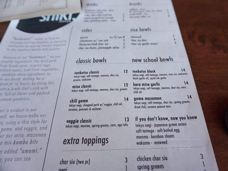 Shiki Menya - Calgary, AB menu_pic