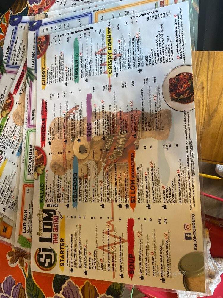 Si Lom Thai Bistro - Toronto, ON menu_pic