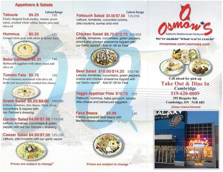 Osmow's - Cambridge, ON menu_pic