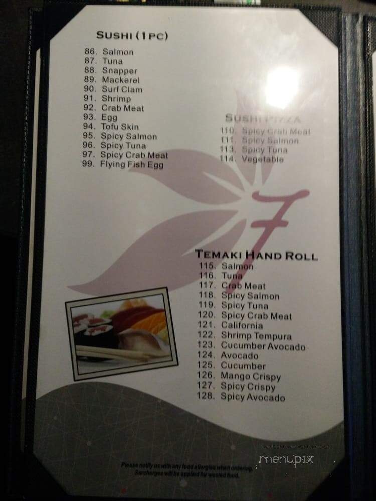 Fusion Sushi - Calgary, AB menu_pic