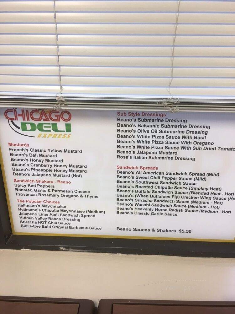 Chicago Sub Express - Whitby, ON menu_pic