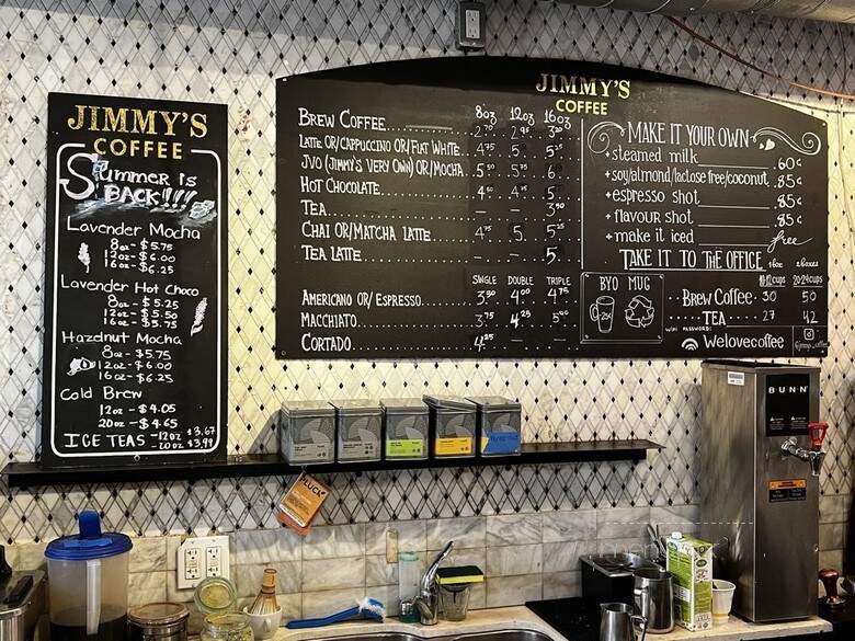 Jimmy's Coffee - Toronto, ON menu_pic