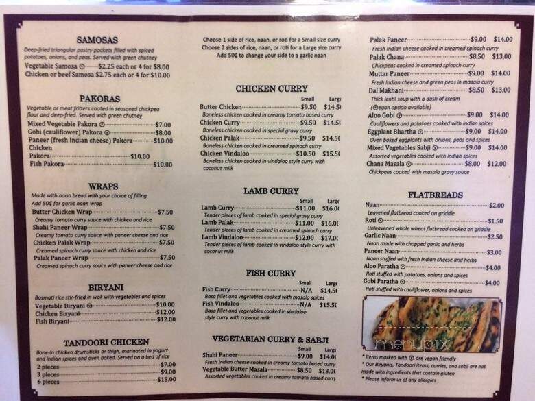 Indian Village Eatery - Vancouver, BC menu_pic