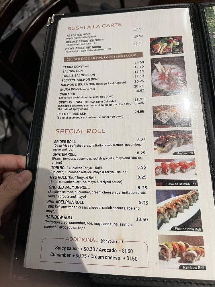 Matoi Sushi - Coquitlam, BC menu_pic