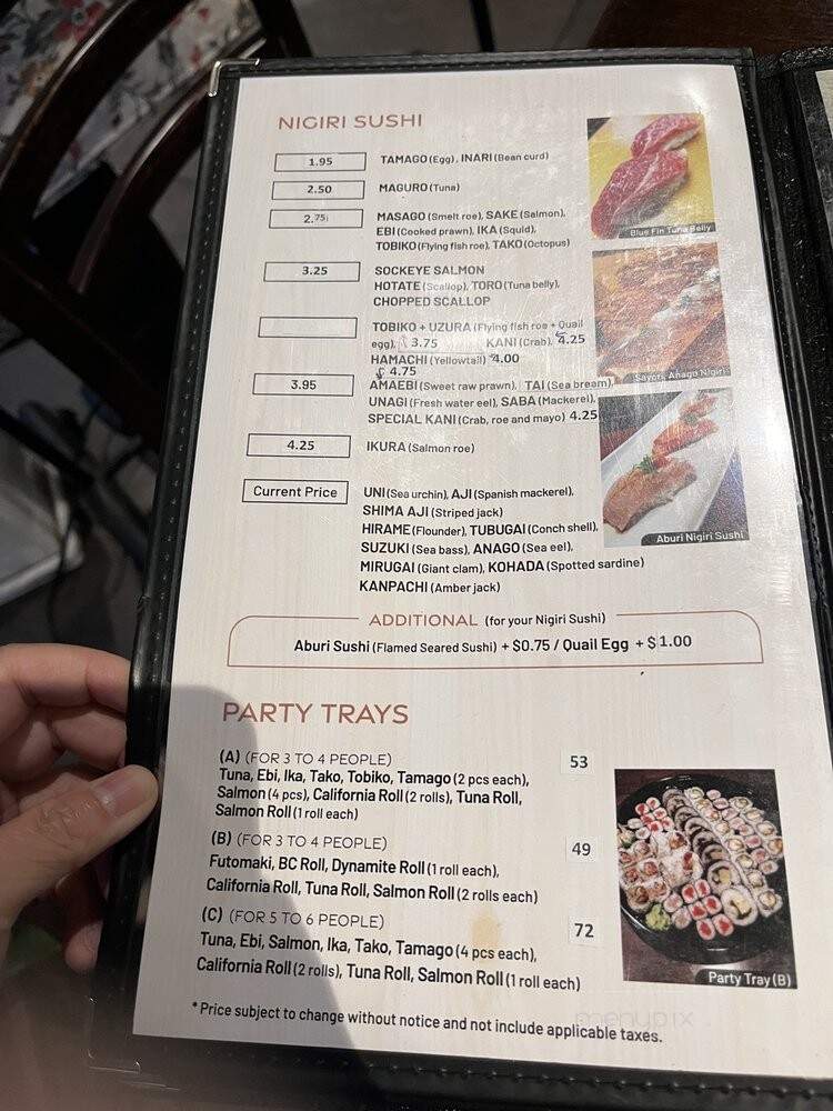 Matoi Sushi - Coquitlam, BC menu_pic