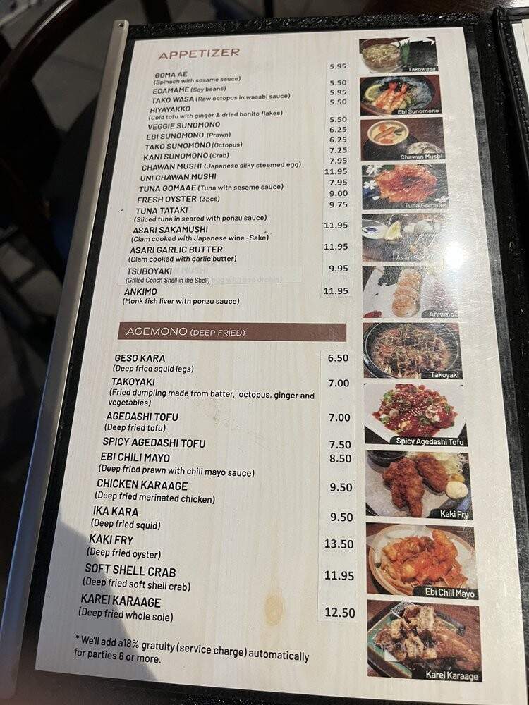 Matoi Sushi - Coquitlam, BC menu_pic