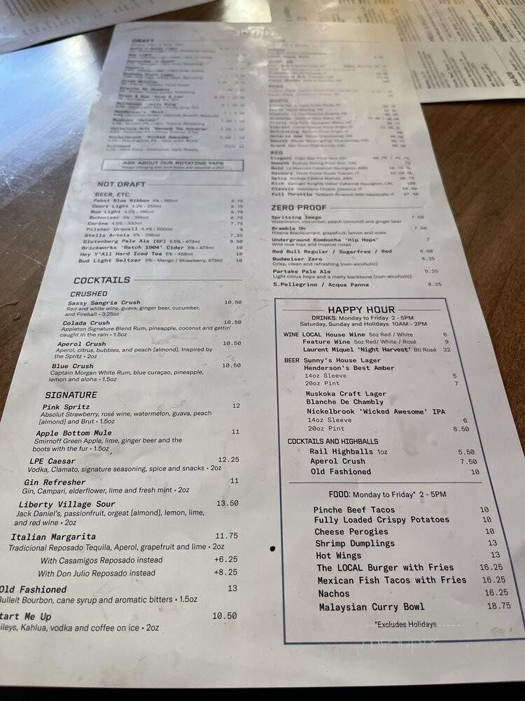 LOCAL Public Eatery - Toronto, ON menu_pic