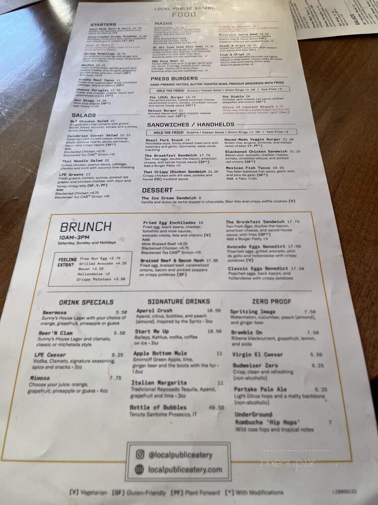 LOCAL Public Eatery - Toronto, ON menu_pic