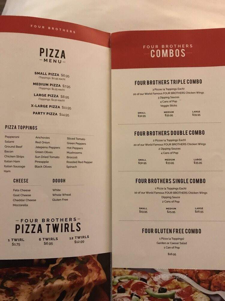 Four Brothers Pizza - Oakville, ON menu_pic
